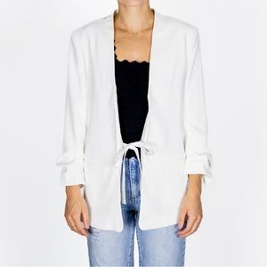 NWT H&M white blazer with front tie size 2